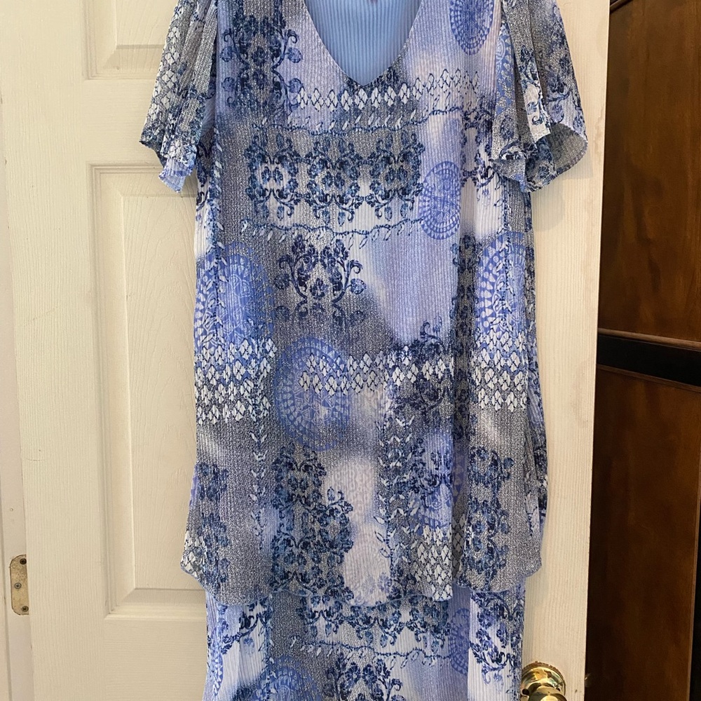 Blue Floral Women's Dress